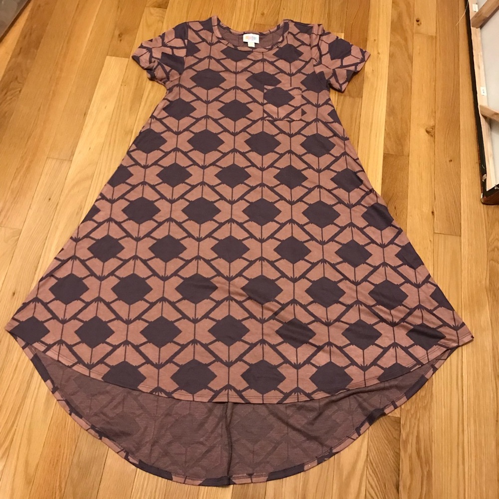 XS jacquard lularoe carly pink purple